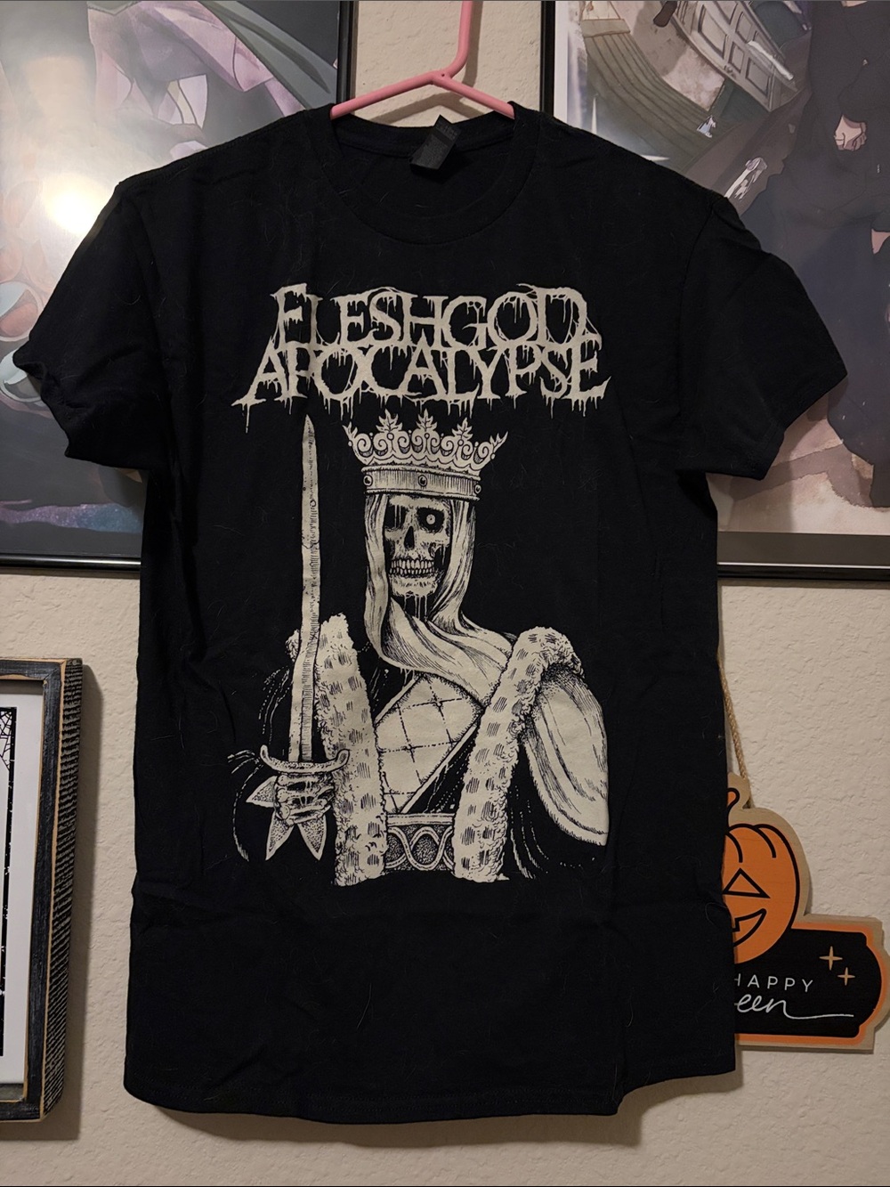 Hot Topic Black Fleshgod Apocalypse Skeleton King Graphic Tee
